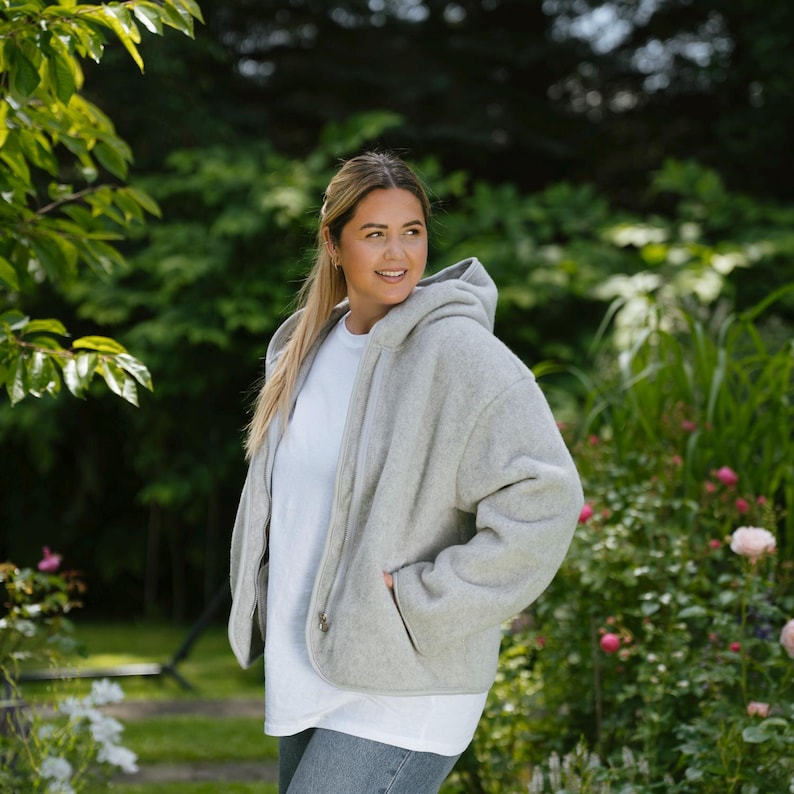 Grey Merino Wool Jacket Laguna image 7