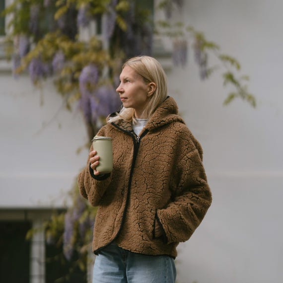 Chaqueta de lana merino marrón oscuro Laguna España - Main Image