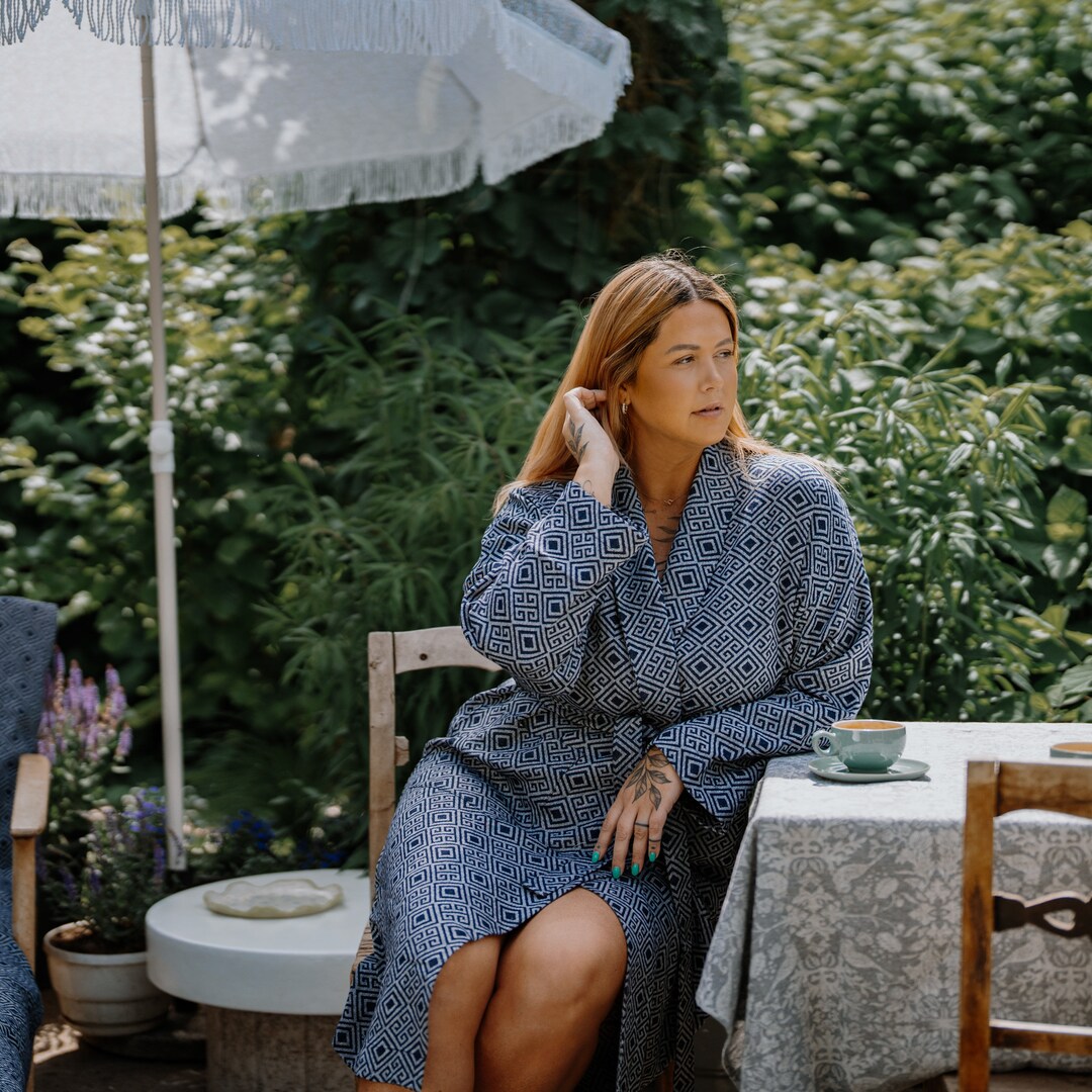 Hand Made Robe Stylish, Hand Made Robe Sirtakis: Wool and Linen Blend, Perfect for ...