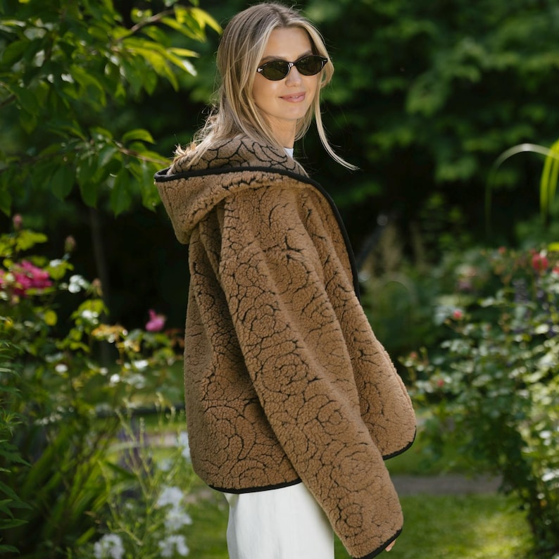 Dark Brown Merino Wool Jacket Laguna image 4