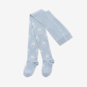 Blue wool tights for children, merino wool tights