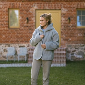 Grey Merino Wool Jacket Laguna image 1
