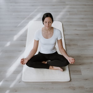Yoga mat for meditation from wool