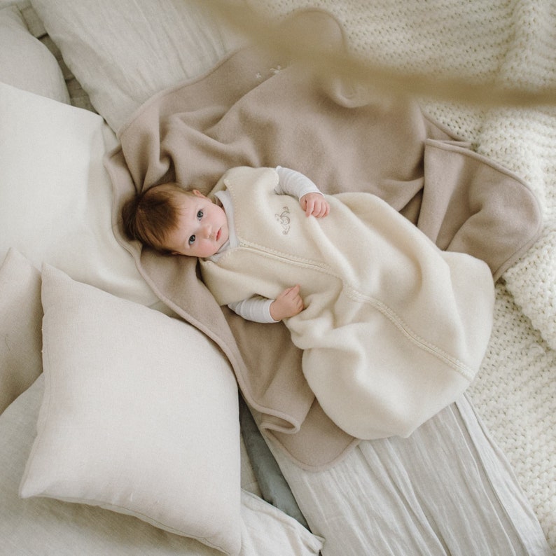 Merino Wool Baby Sleep Bag White Color Sleeping Sack Baby Etsy