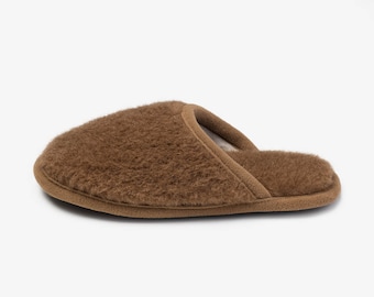 Luxury Camel Wool Slippers for Women and Men, House Shoes, High