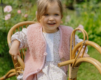 Merino wool vest for children, Perfect gift, pink vest, Perfect for outdoor activities and wearing at home