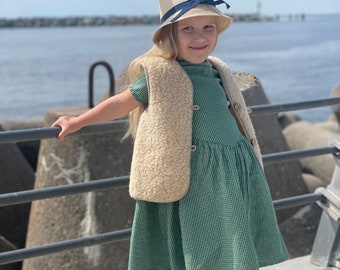 Stylish Merino wool vest for girls, Perfect gift, Light brown vest, Perfect for outdoor activities and wearing at home