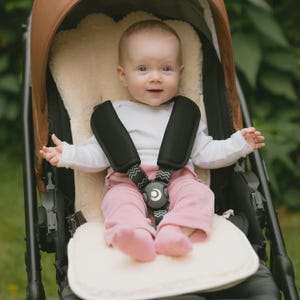 Cotton Stroller Liner with Linen Back “Nendrė”| Universal Pram & Car Seat Insert