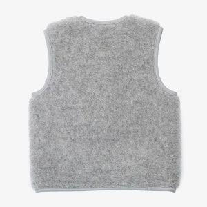 Gilet en laine mérinos, Pour les enfants, Cadeau parfait, Gilet gris, Idéal pour les activités de plein air et à porter à la maison image 4