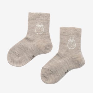 Beige/ecru merinowollen sokken voor kinderen Perfect voor alle seizoenen Geschikt voor meisjes en jongens Schattige sokken met schaapversieringen