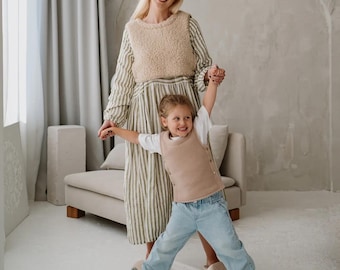 Merino wool vest, For  children, Perfect gift, Light brown vest, Perfect for outdoor activities and wearing at home