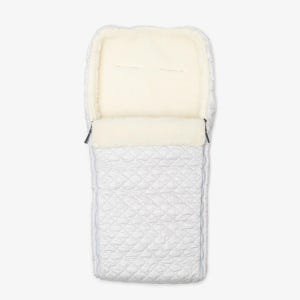 Stroller bunting, stroller footmuff for babies, suitable for girls and boys, merino wool light grey color sleeping bag for babies