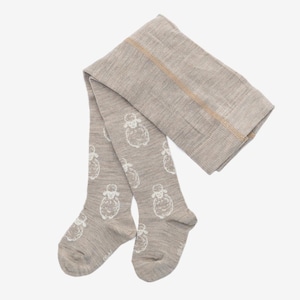 Beige wool tights for children, merino wool tights