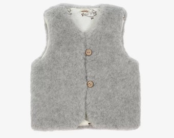 Merino wool vest, For children, Perfect gift, Gray vest, Perfect for outdoor activities and wearing at home