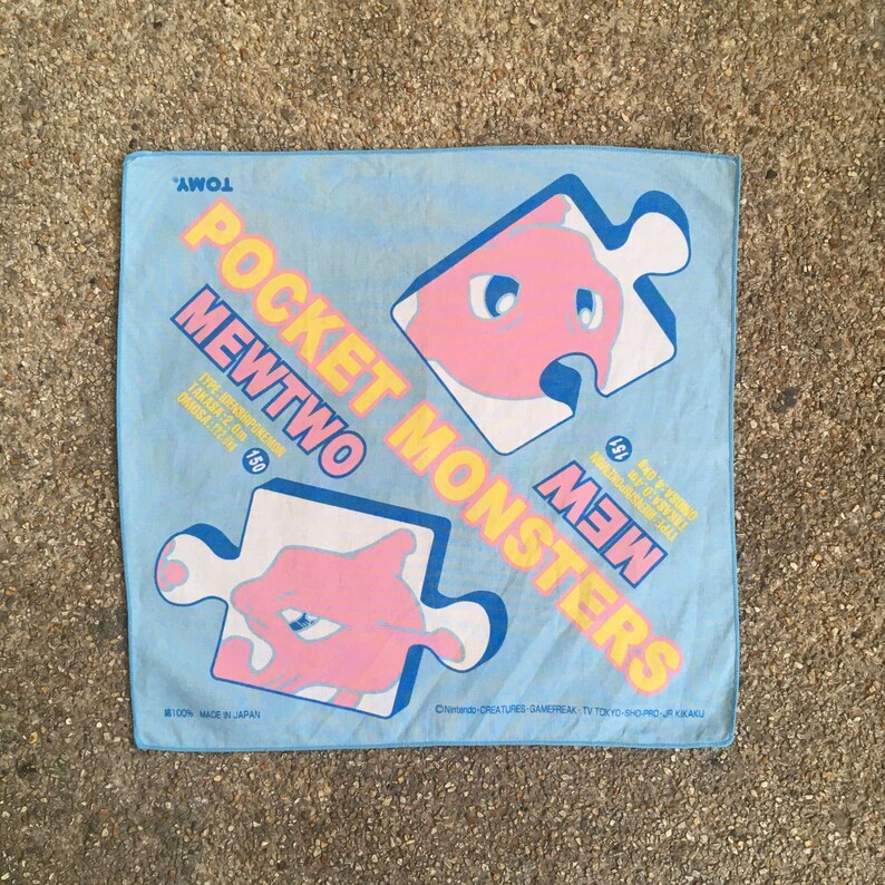 Vintage Pokemon MewMewtwo Handkerchief