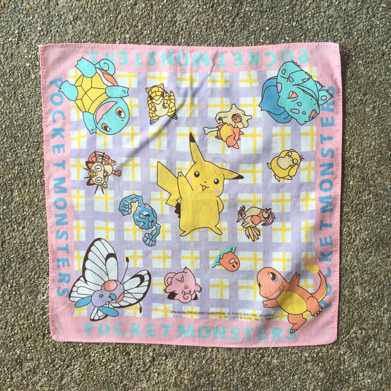 Vintage Pokemon Handkerchief