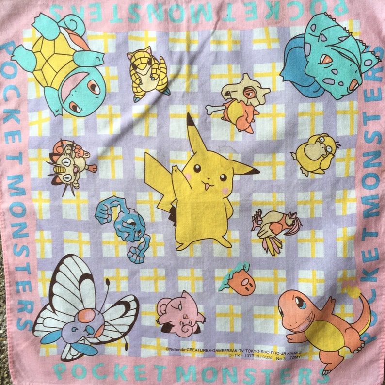 Vintage Pokemon Handkerchief