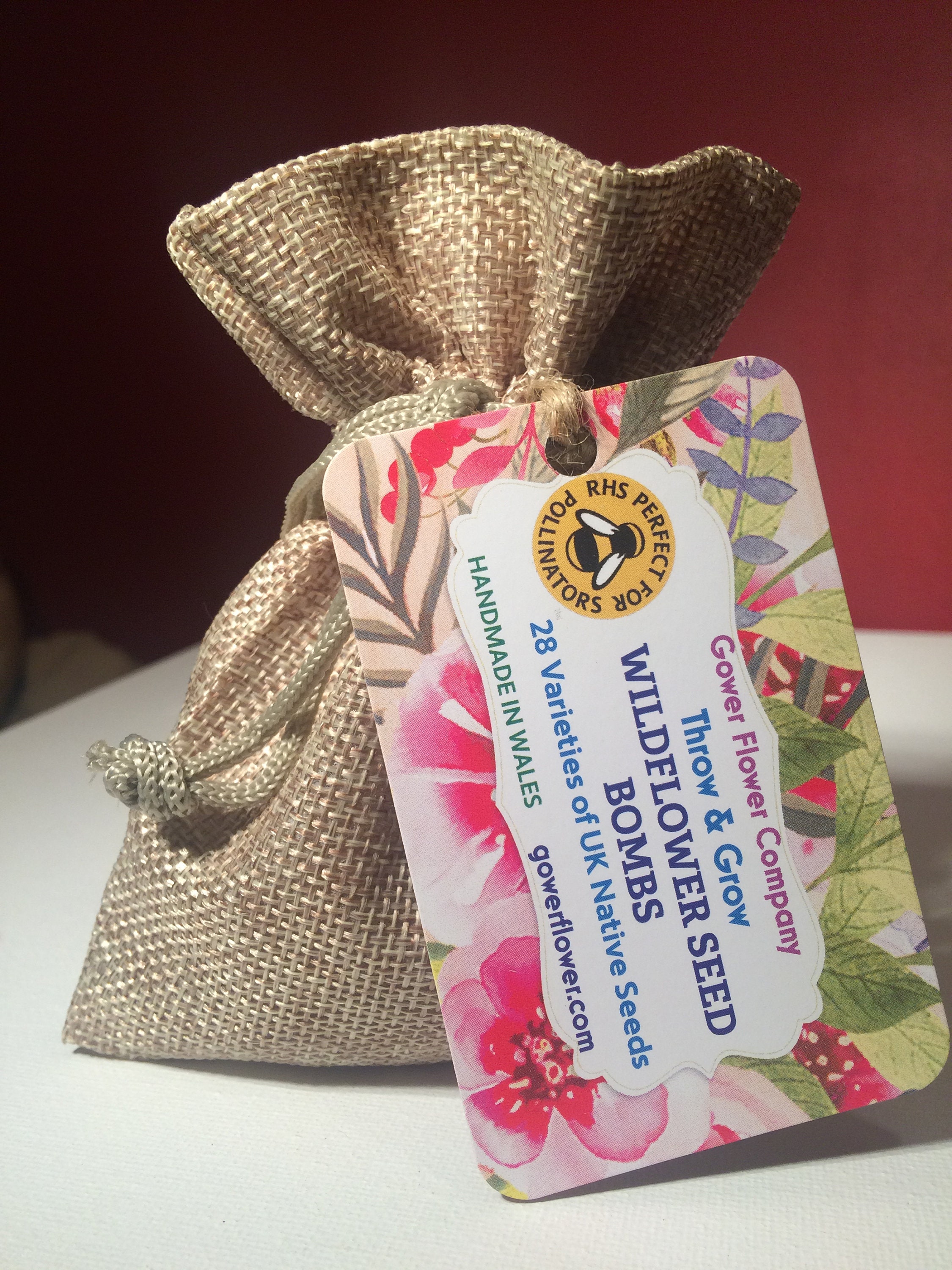 1 x Large Bag Wildflower Seed Bombs 20 in Hessian Bag