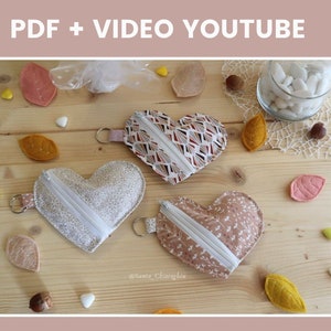 Heart-shaped sachet with zip - DIY wedding favor idea with TUTORIAL on my Youtube channel