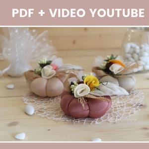 Autumn fabric pumpkin - DIY wedding favor idea with TUTORIAL on my Youtube channel