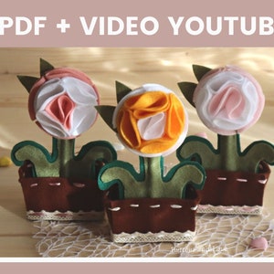 PDF Favor with Youtube Videotutorial - flower with Vase - seamless, easy level