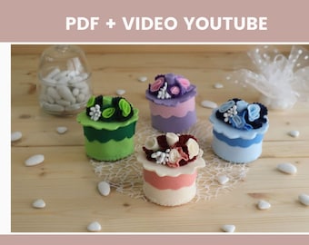 PATTERN PATTERN and VIDEO TUTORIAL Felt box for holding objects - DIY wedding favor idea