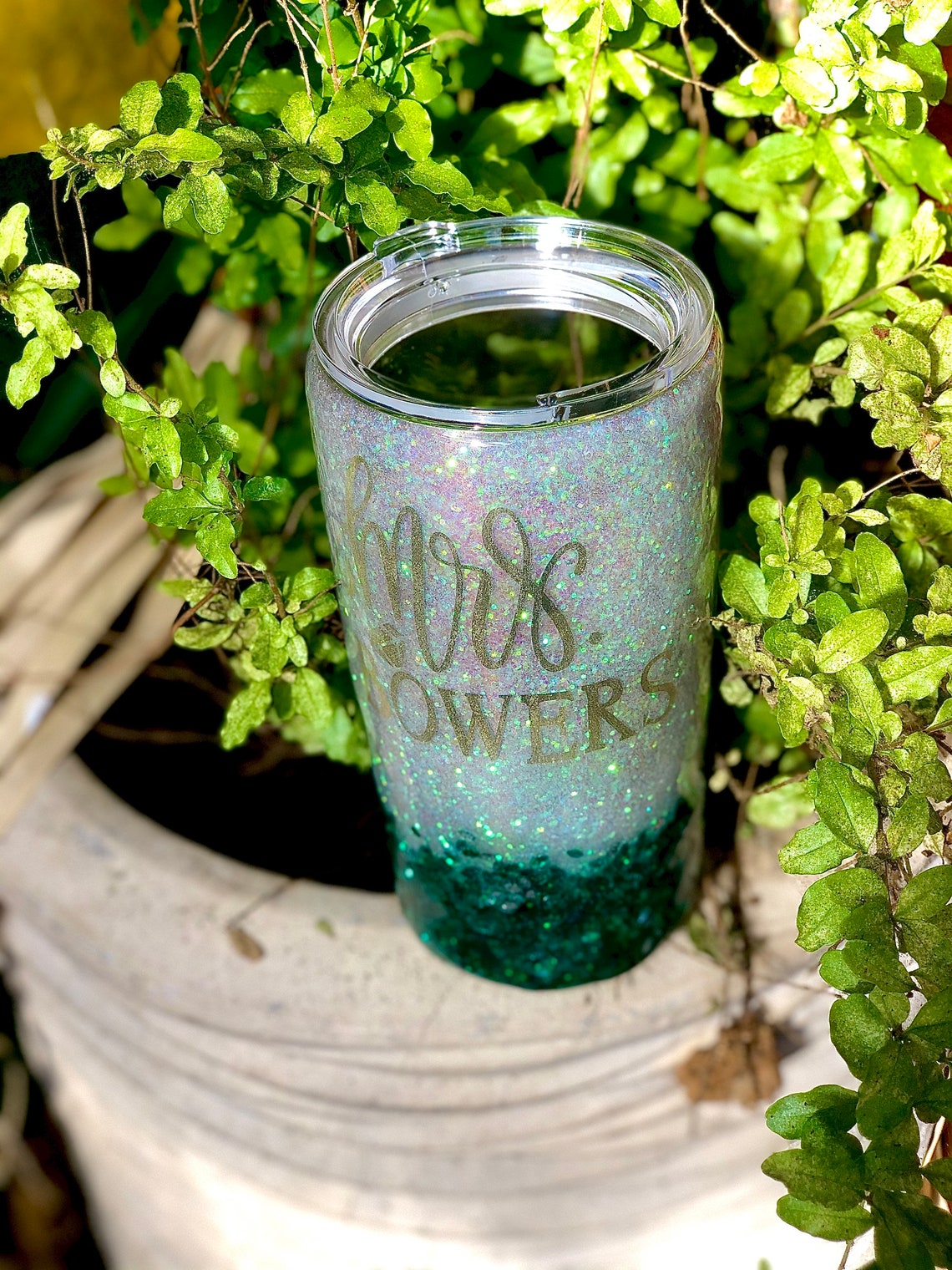 Iridescent Glitter Tumbler Etsy