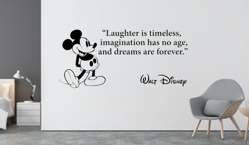 disney wall decal / walt disney quote decal / mickey mouse | etsy