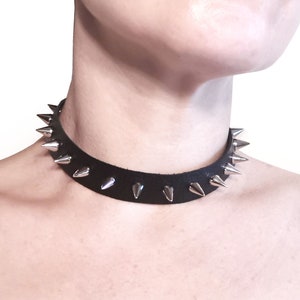 Studded Leather Choker or Goth Necklace