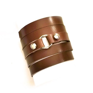 Leather wrap bracelet or Brown leather cuffs