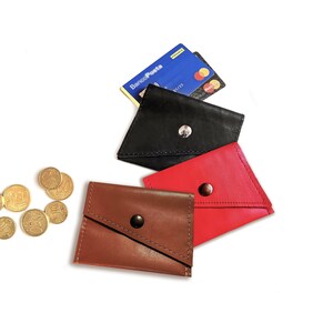 Cartera pequeña mujer, Cartera minimalista o Monedero de piel