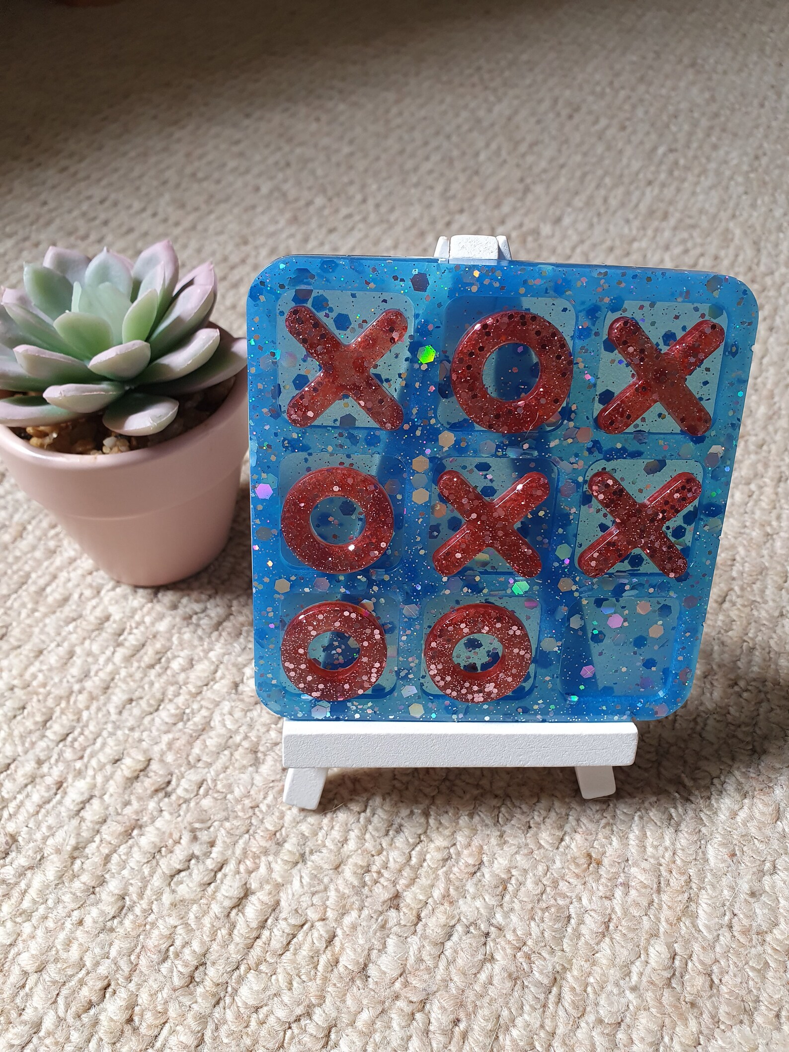 Tic tac toe boards resin travel size noughts and crosses Etsy