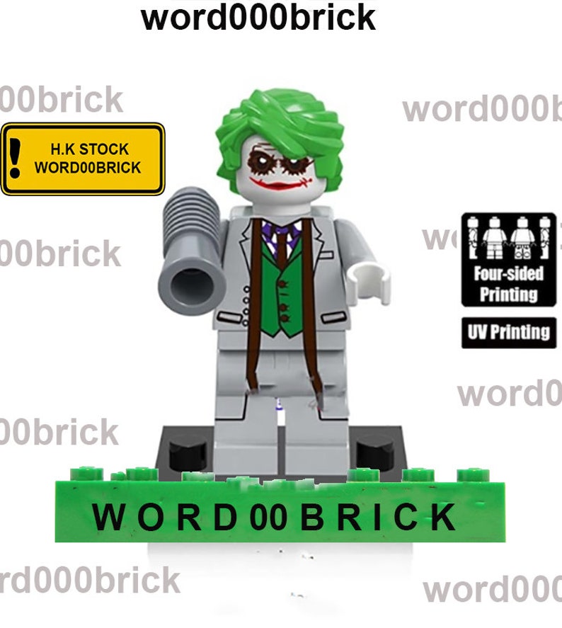 joker lego Custom PAD UV PRINTED Minifigure joker