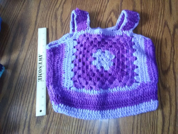 PURPLE vintage granny square VEST