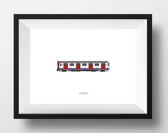 London Underground Print, Wall Art, London, UK, Printable