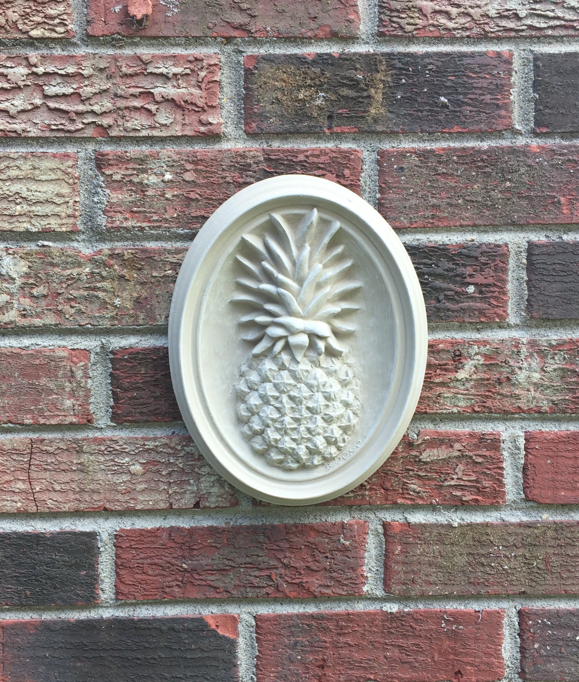 9.5x7.5 Pineapple decorative wall plaque Etsy