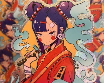Samurai girl sticker