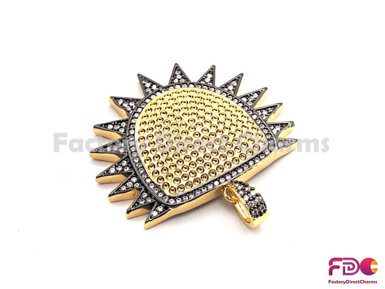 33x36mm GoldRose GoldSilverGunmetal plated 15pcs,CZ ClearBlack Micro Pave Shield With Sawtooth Pendant CZ Pave Pendant Sku#fdc-F771