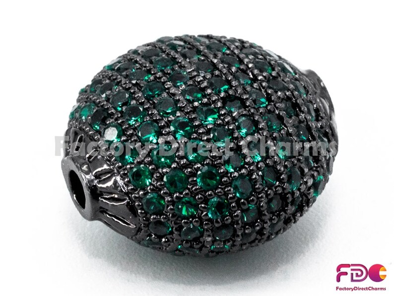 1pc5pcs,Colored CZ Micro Pave Flat Oval Spacer Beads for BraceletNecklace 14x9mm sku#G282 Bracelet Necklace Spacer Beads