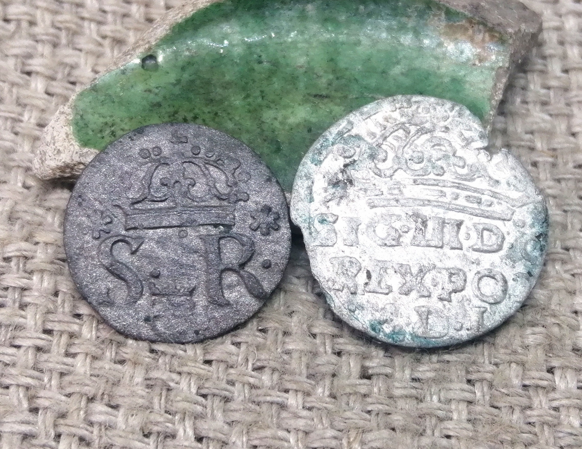 Authentic Silver Medieval European Coins. Medieval 2 Silver Polish-Lithuanian Coins