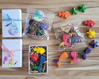 Mermaid Party Favors, Mermaid Birthday,  Mermaid Crayons, Classroom Party Favors, Ocean Party Favors,  Mermaid Birthday Party Favors