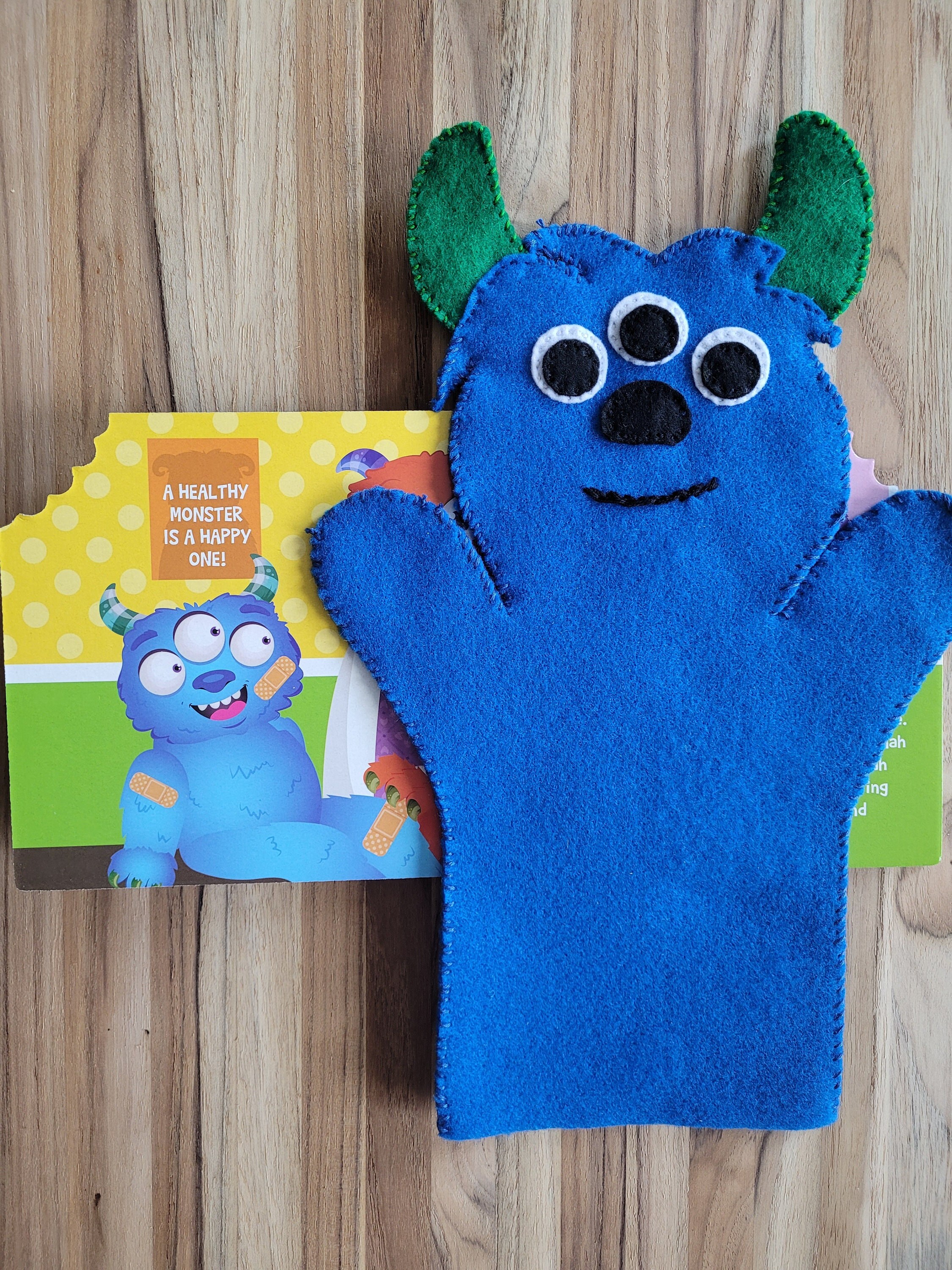 Monster Puppet Set Hand Puppet for Kids Puppet and Book Set Etsy