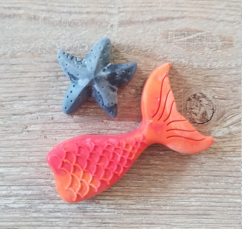 Mermaid Crayons Shaped Crayons Mermaid Birthday Mermaid Etsy