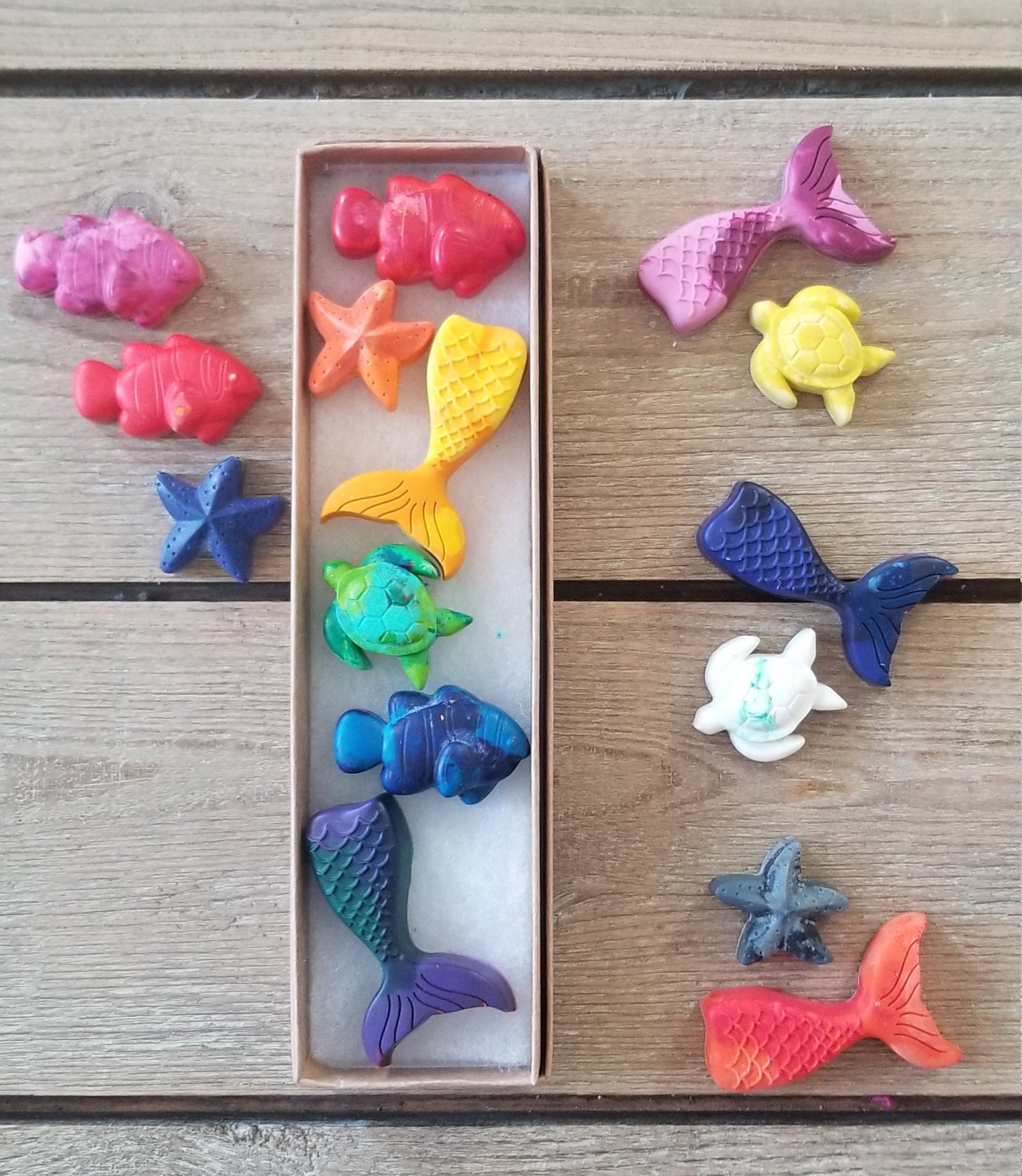 Mermaid Crayons Shaped Crayons Mermaid Birthday Mermaid Etsy