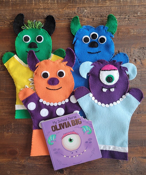 Monster Puppet Set Monster Puppets Puppet and Book Set Etsy