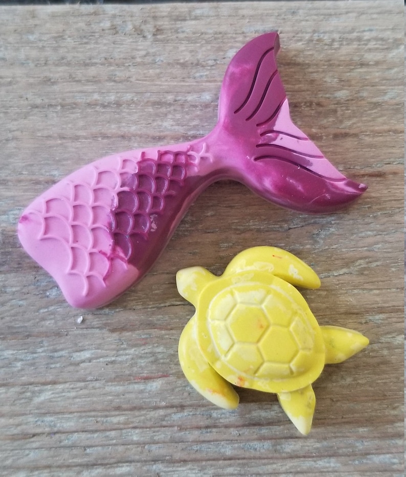 Mermaid Crayons Shaped Crayons Mermaid Birthday Mermaid Etsy
