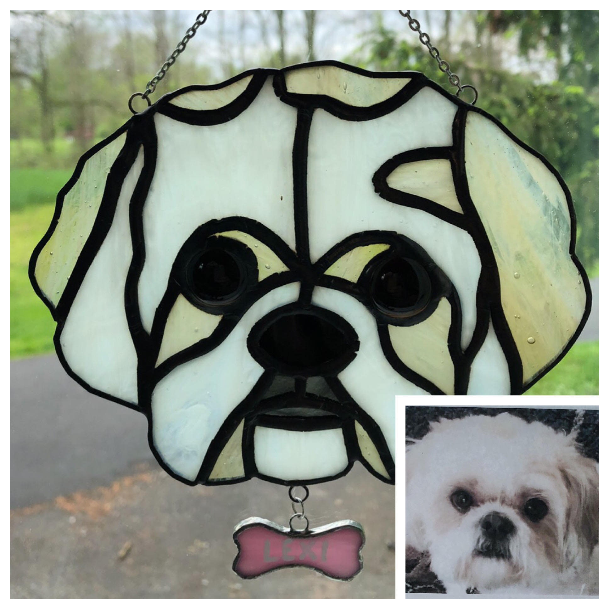 Custom Stained Glass Pet Memorial Sun Catcher Etsy