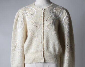 handmade embroidered cardigan / m