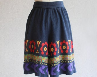 pattern knit bermuda shorts / 24"-30"