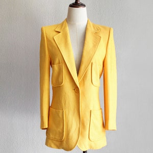 saffron yellow patch pocket blazer / s m